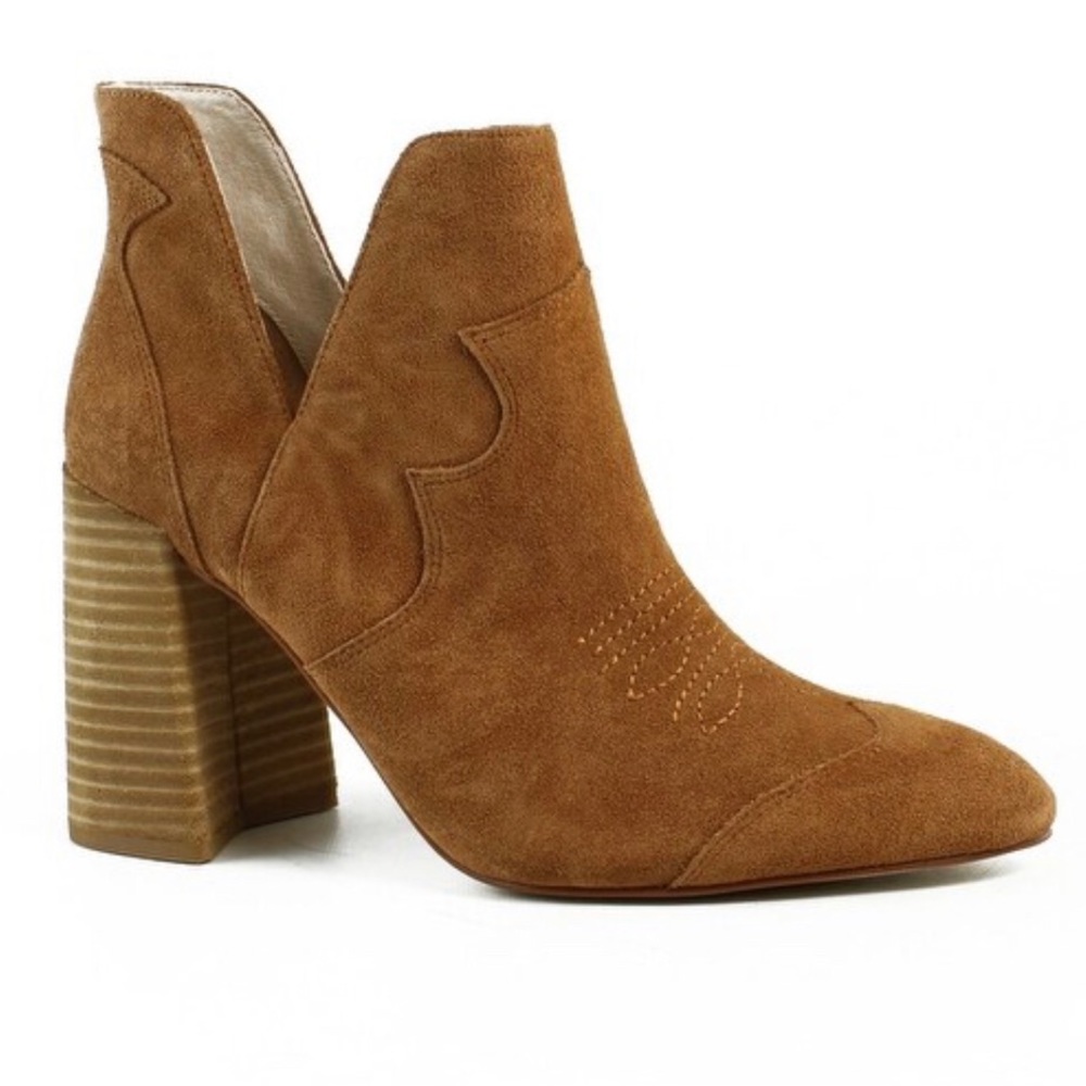 Shellys London Brown Suede Cowboy Heel Boots